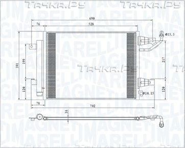 Радиатор кондиционера (конденсатор) Magneti Marelli. Артикул 350203792000