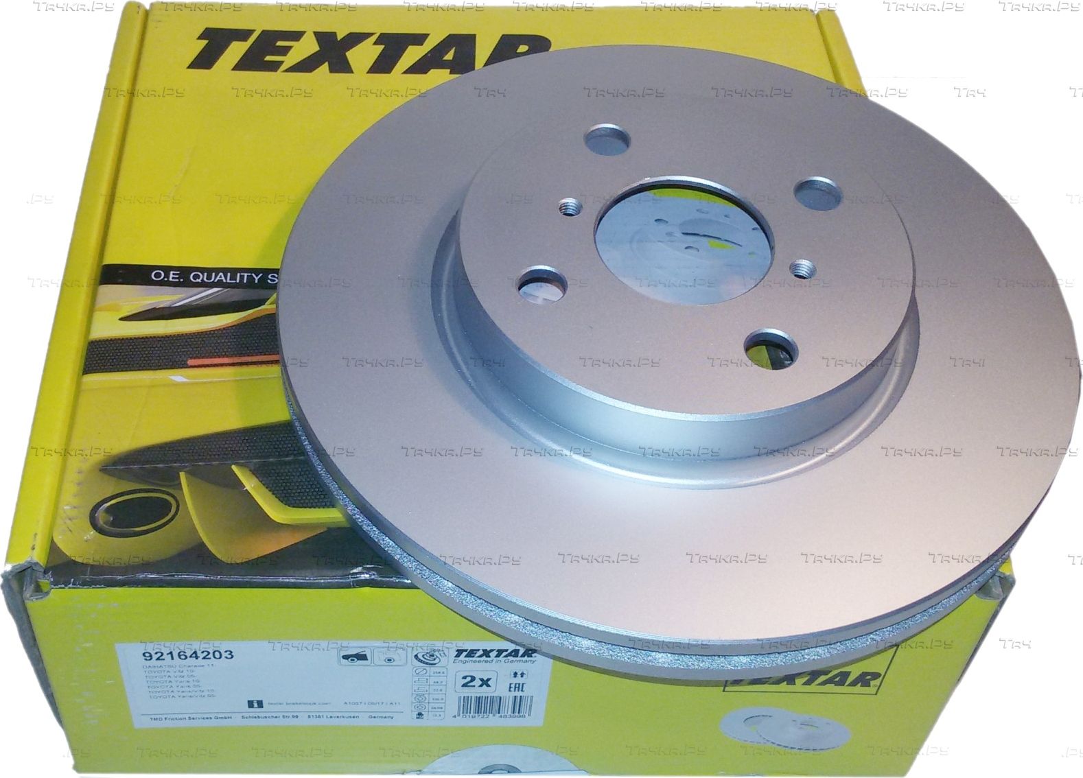 Тормозной диск Textar Pro передний для Toyota Yaris II 2005-2013. Артикул 92164203