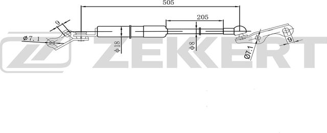 Амортизатор (упор) багажника Zekkert для Toyota Echo 1999-2005. Артикул GF-2580