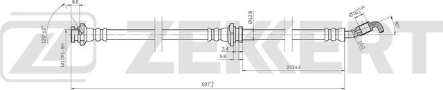 Тормозной шланг Zekkert передний правый для Nissan Note I 2006-2012. Артикул BS-9532