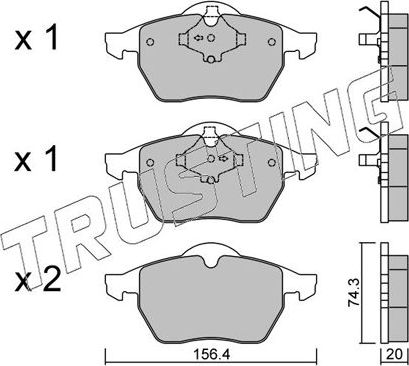 Тормозные колодки Trusting. Артикул 188.1