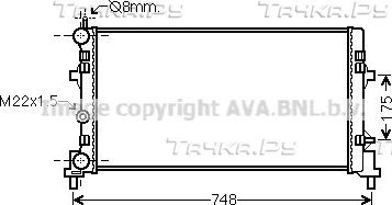 Радиатор охлаждения двигателя AVA для Audi A1 I (8X) 2010-2018. Артикул STA2037