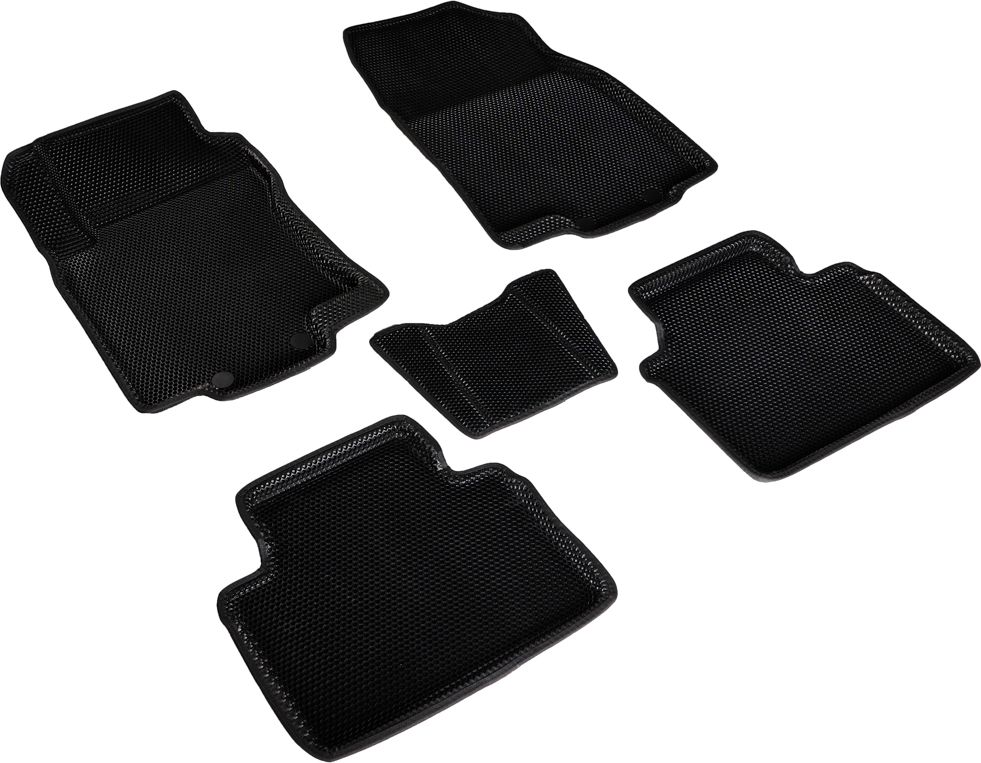 Коврики Seintex 3D EVA Соты для салона Renault Koleos II 2016-2026 ЧЕРНЫЕ. Артикул 95433
