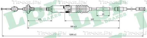 Трос сцепления LPR для Volkswagen Passat B3 1988-1997. Артикул C0135C