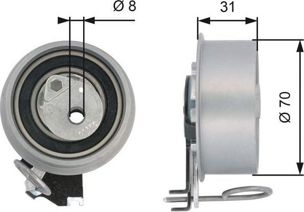Натяжной ролик (натяжитель) ремня ГРМ Gates PowerGrip®. Артикул T43135