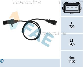 Датчик положения коленвала FAE для Lancia Lybra 1999-2005. Артикул 79006