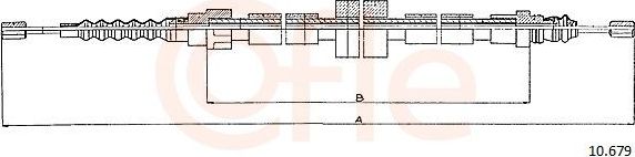 Трос ручника (тросик ручного тормоза) Cofle. Артикул 10.679