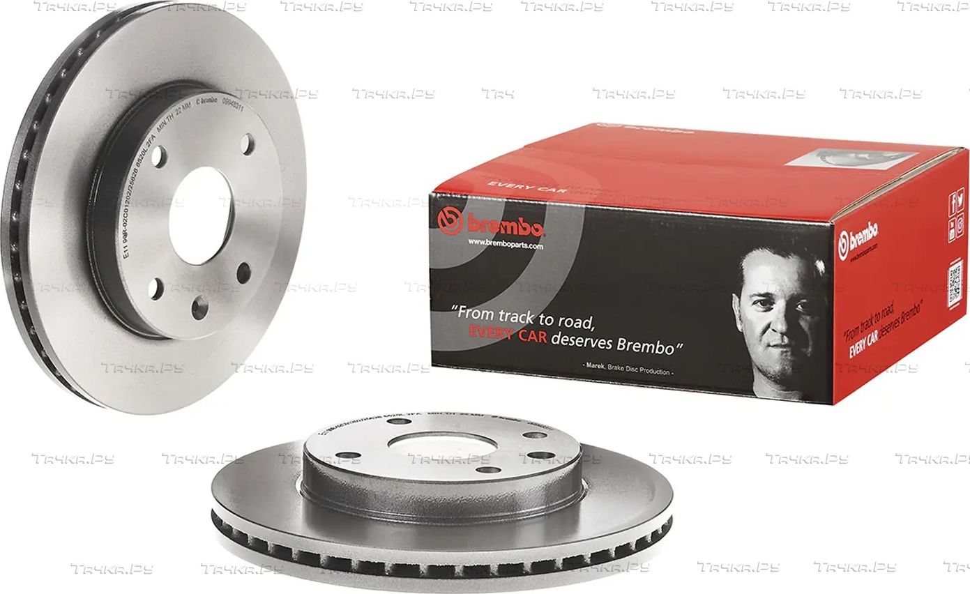Тормозной диск Brembo UV Coated передний для Daewoo Magnus 1999-2006. Артикул 09.9483.11