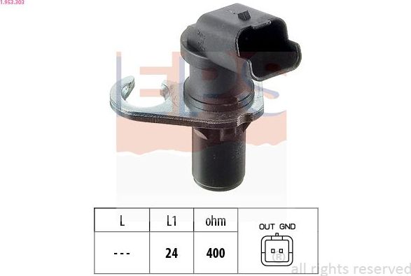 Датчик положения коленвала EPS Made in Italy - OE Equivalent. Артикул 1.953.303