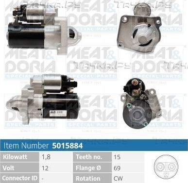 Стартер Meat & Doria для Peugeot 3008 I 2015-2016. Артикул 5015884