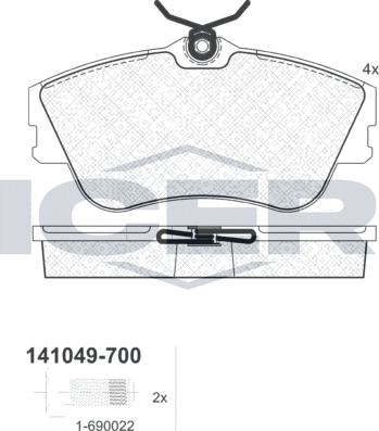 Тормозные колодки Icer. Артикул 141049-700