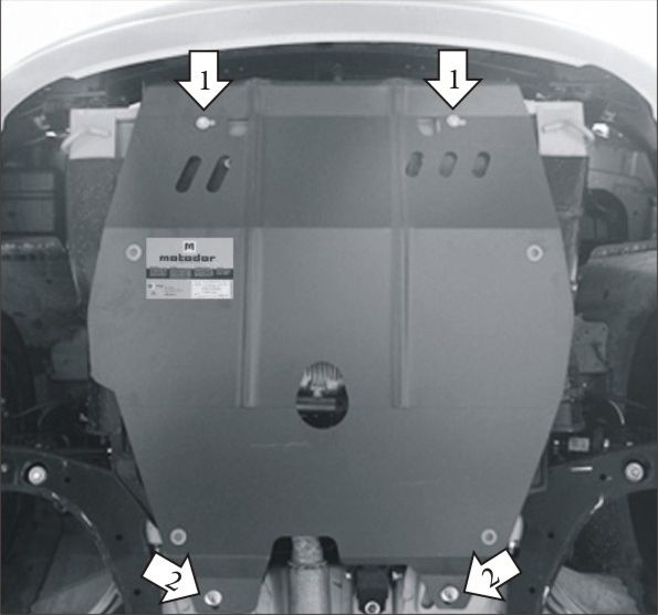 Защита Мотодор для картера, КПП Daewoo Nexia 1994-2016. Артикул 00511