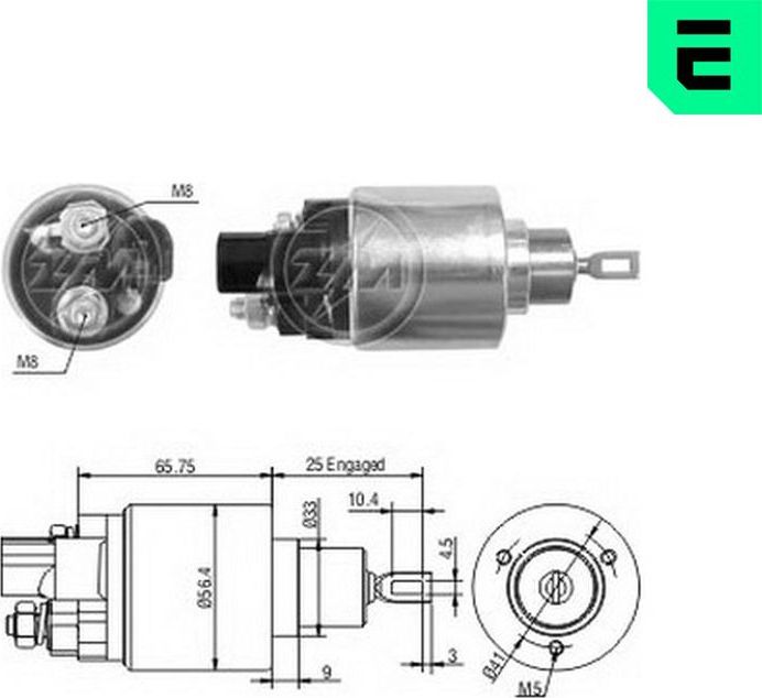 Втягивающее реле стартера Era. Артикул ZM978