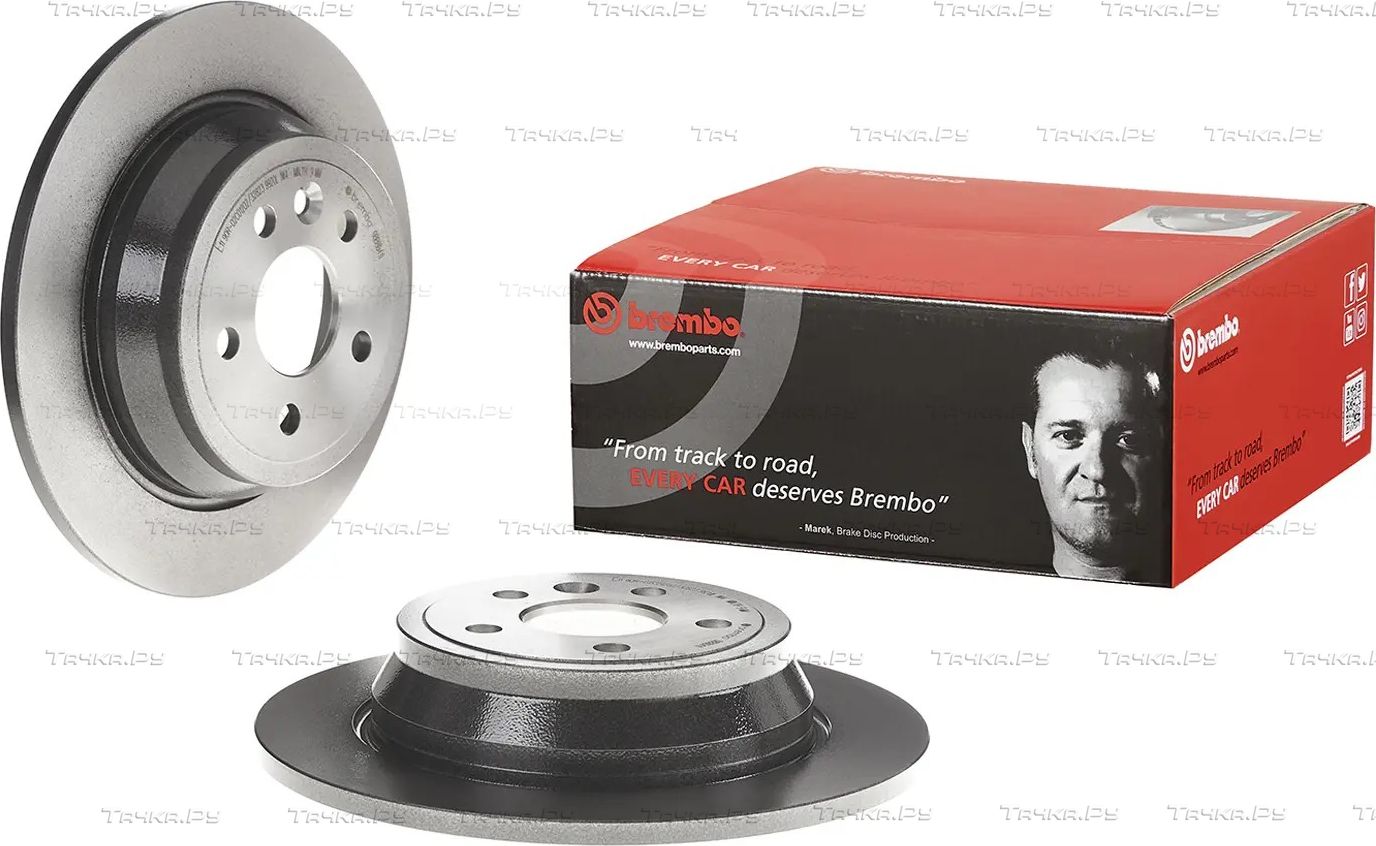 Тормозной диск Brembo UV Coated задний для Land Rover Freelander II 2006-2014. Артикул 08.B804.11