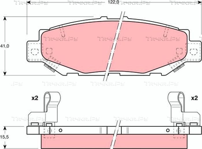 Тормозные колодки TRW задние для Toyota Cresta V (X100) 1996-2001. Артикул GDB1185