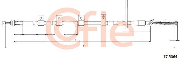 Трос ручника (тросик ручного тормоза) Cofle. Артикул 92.17.5064