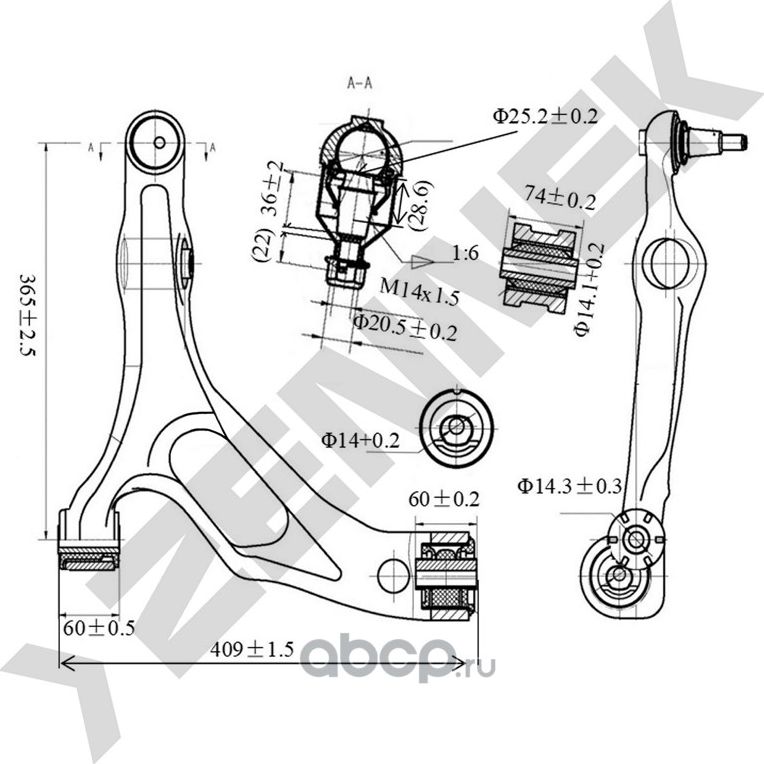 РЫЧАГ ПЕРЕДНИЙ НИЖНИЙ ЛЕВЫЙ VW TOUAREG, PORSCHE CAYENNE, AUDI Q7 02 (Zennek). Артикул DCA0100