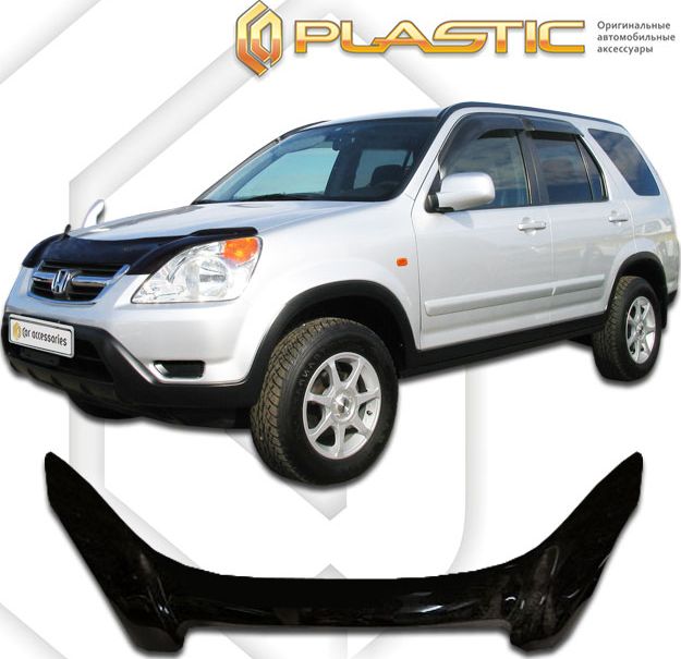 Дефлектор СА Пластик для капота (exclusive) (Classic черный) для Honda CR-V RD4-RD7 2001-2006. Артикул 2010060100860
