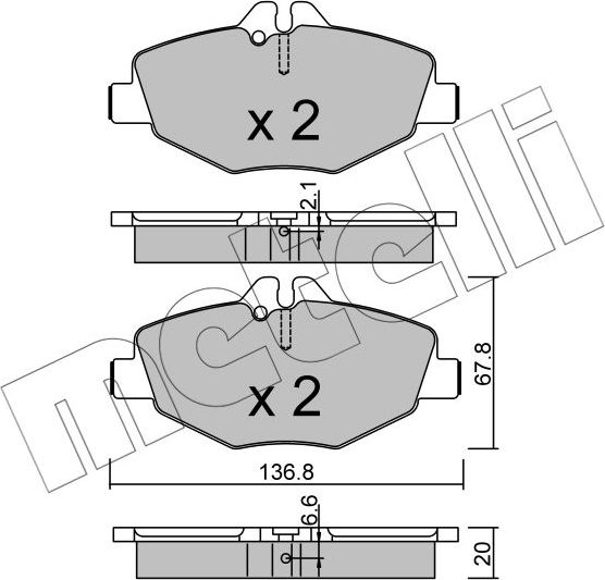 Тормозные колодки Metelli. Артикул 22-0562-0