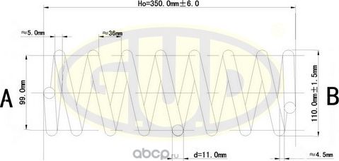 Пружина подвески G.U.D.. Артикул GCS227554