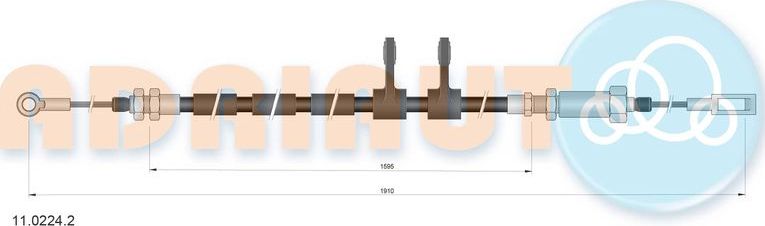 Трос ручника (тросик ручного тормоза) Adriauto. Артикул 11.0224.2