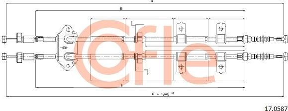 Трос ручника (тросик ручного тормоза) Cofle. Артикул 17.0587