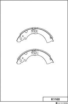 Тормозные колодки MK Kashiyama задние для Nissan Cherry IV (N12) 1982-1986. Артикул K1160