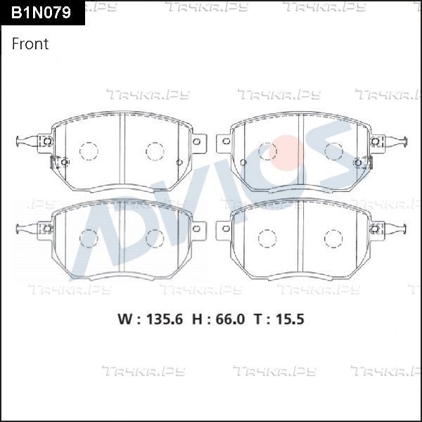 Тормозные колодки Advics. Артикул B1N079