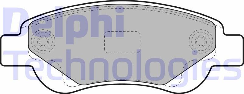 Тормозные колодки Delphi (Low-Metallic) передние для Peugeot 107 I 2005-2014. Артикул LP1949