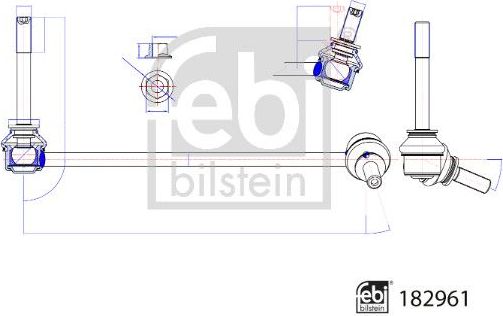 Стойка (тяга) стабилизатора Febi Bilstein (сталь). Артикул 182961