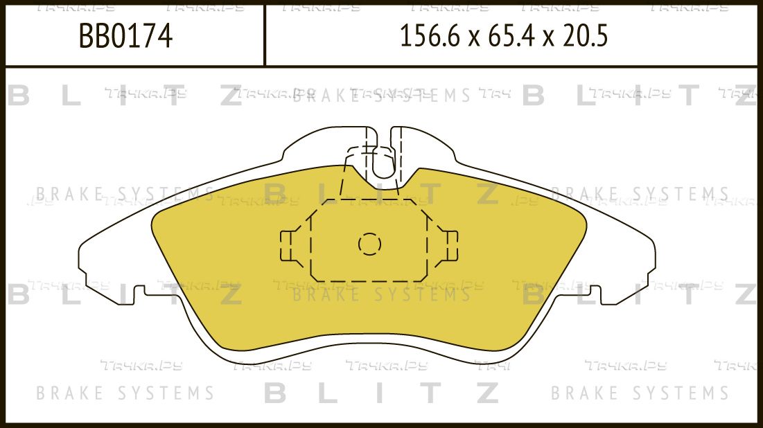 Колодки тормозные дисковые передние Mercedes-Benz Sprinter 2-t/3-t/Vito W638 199 (Blitz). Артикул BB0174