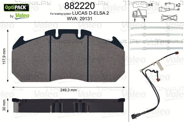 Тормозные колодки Valeo OptiPack передние/задние для Renault Premium I 1996-2006. Артикул 882220
