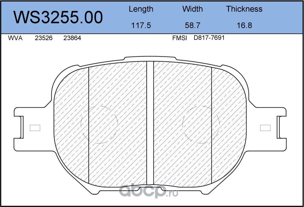 Колодки тормозные дисковые | перед | (Jeenice). Артикул WS325500