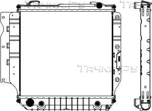 Радиатор охлаждения двигателя Sakura для Jeep Wrangler II (TJ) 1996-2007. Артикул 3231-8502