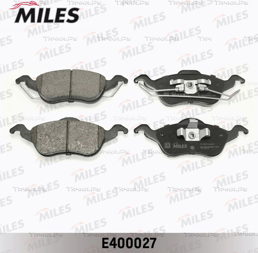Тормозные колодки Miles (Low-Metallic) передние для Ford Focus I 1998-2005. Артикул E400027
