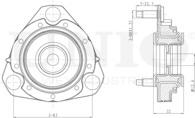 Опора амортизационной стойки (Unio). Артикул RMP-13014
