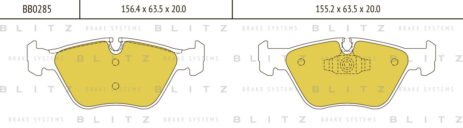 Колодки тормозные BMW 5 (E39) / 3 (E46) 00- перед. (Blitz). Артикул BB0285