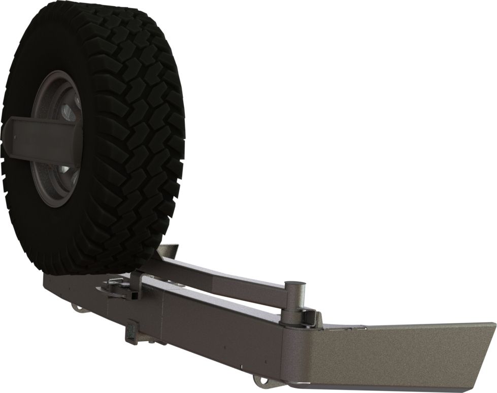 Бампер силовой STC задний для Toyota Land Cruiser 200 2008-2015 с квадратом под фаркоп, кронштейном крепления запасного колеса по центру и кронштейном крепления гос номера. Артикул STC-TLC200/08-BR-C1