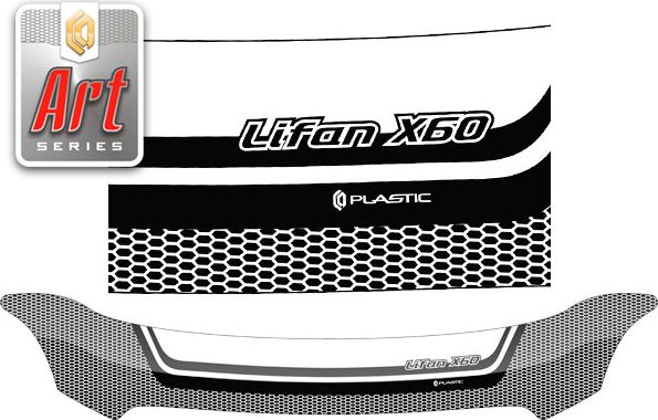 Дефлектор СА Пластик для капота (Серия "Art" графит) Lifan X60 2011-2026. Артикул 2010011607783