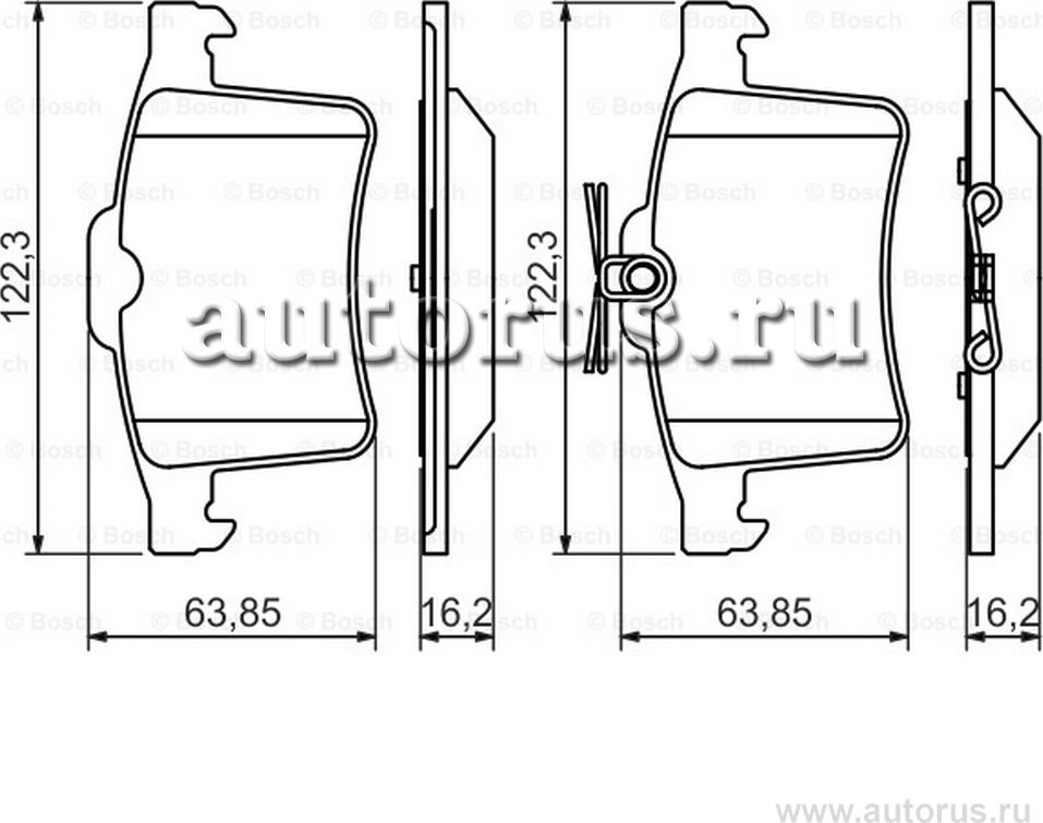 Комплект тормозных колодок, дисковый тормоз (Bosch). Артикул 0986494480
