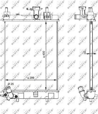 Радиатор охлаждения двигателя NRF (алюминий) для Daihatsu Cuore VII (L276) 2007-2013. Артикул 59207