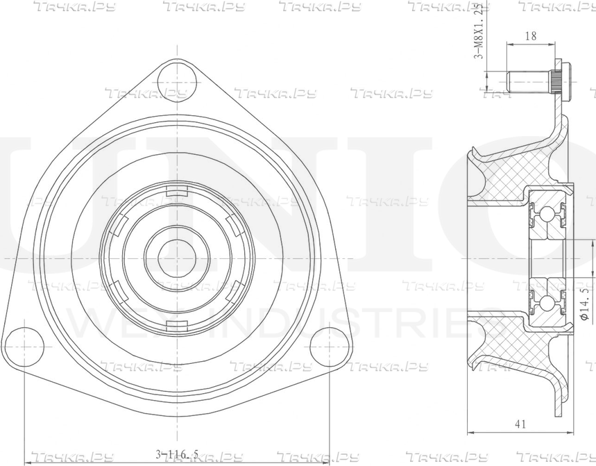 Опора амортизационной стойки (Unio). Артикул RMP-13153