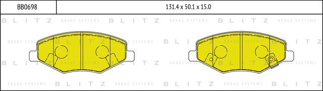 Колодки тормозные дисковые передние (Blitz). Артикул BB0698