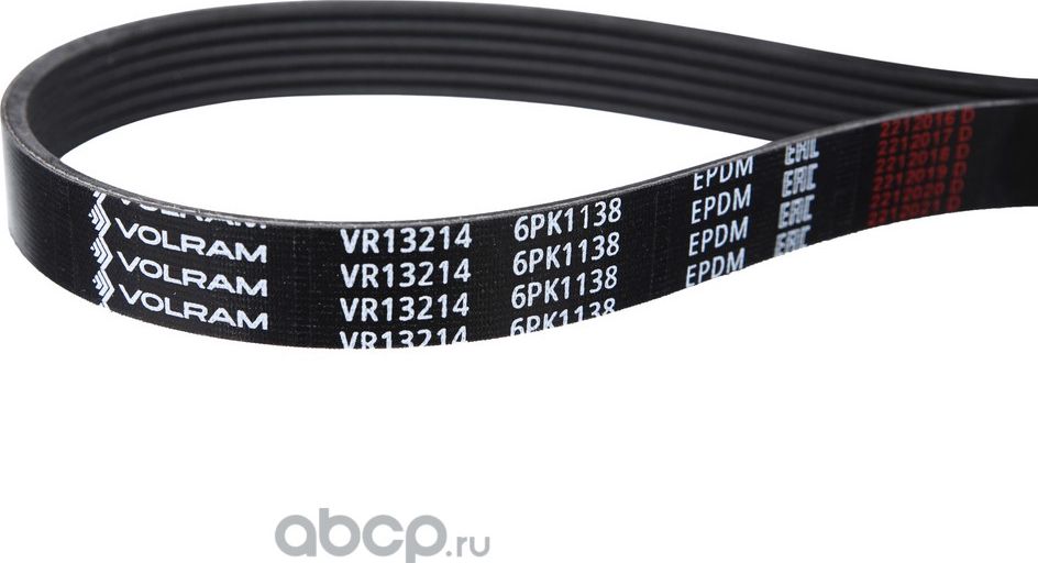 РЕМЕНЬ ПОЛИКЛИНОВОЙ (6PK1138) TOYOTA, RENAULT (VOLRAM). Артикул VR13214