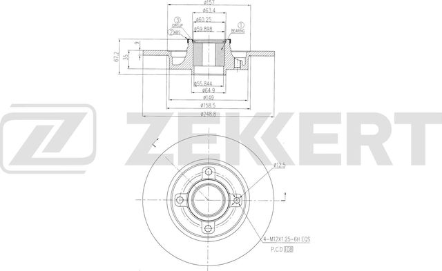 Тормозной диск Zekkert. Артикул BS-6648