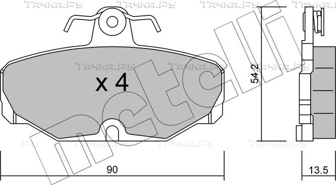 Тормозные колодки Metelli задние для Ford Escort V 1992-1998. Артикул 22-0095-2