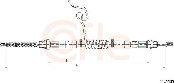 Трос ручника (тросик ручного тормоза) Cofle. Артикул 11.5665
