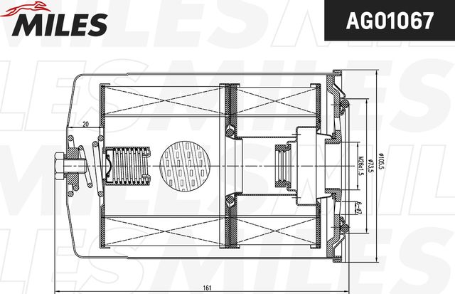 Масляный фильтр Miles. Артикул AFOS060