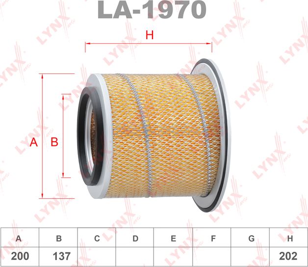 Воздушный фильтр LYNXauto. Артикул LA-1970