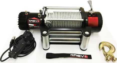 Лебёдка электрическая 12V 4Revo SRX 13500 lbs 6115 кг (стальной трос). Артикул 4R-W133A-12